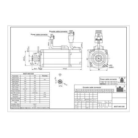 400 watt Servo Motor Seti 60ST-M01330 T3L-L20F-RABN