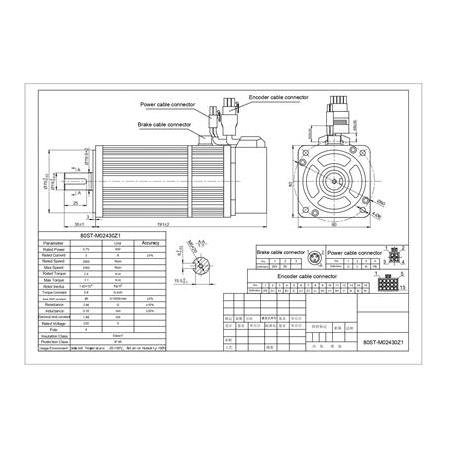 750 watt Firenli Servo Motor Seti 80ST-M02430Z1 T3L-L20F-RABN