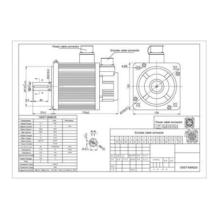 1,5 Kw Servo Motor Seti 130ST-M06025 T3L-L30F-RABF