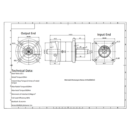 Step Motor Planet Redüktör 1/3