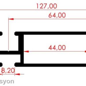23X127 Yüzey Kaplama Sigma Profili