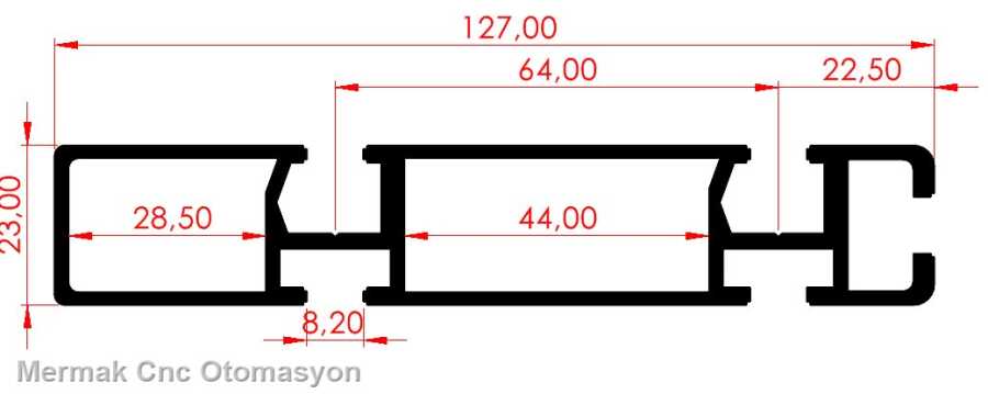 23X127 Yüzey Kaplama Sigma Profili - 3