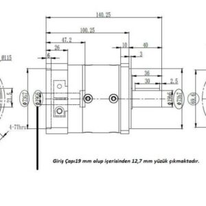 80PLF5 Planet Redüktör 1/5 (12.7 mm Mil Çaplı Step Motorlar İçin)
