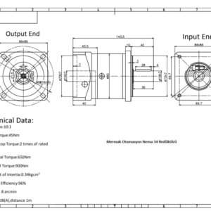 Step Motor Planet Redüktör 1/3