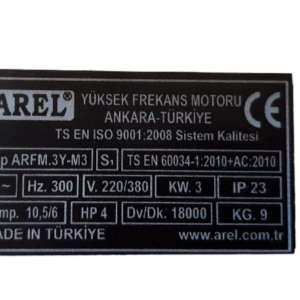 3 Kw 18000 Devir Er20 Arel Motor