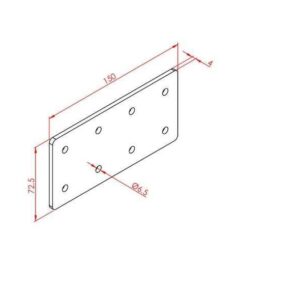 Düz Ek Bağlantı Sacı 40X80 K10 Çinko