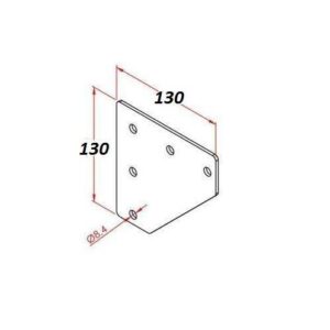 İki Yönlü Bağlantı Sacı 60x60 Tek Kanal Profil K10 Çinko