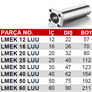Lmek 30 Luu Lineer Rulman Uzun Tip