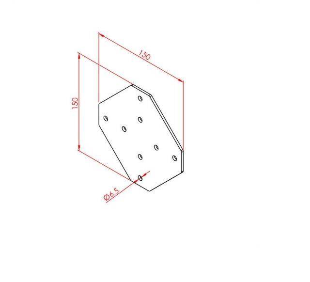 Dört Yönlü Bağlantı Sacı 40X40 K10 Çinko - 2