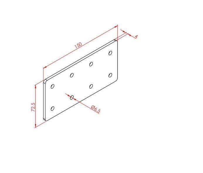 Düz Ek Bağlantı Sacı 40X80 K10 Çinko - 2
