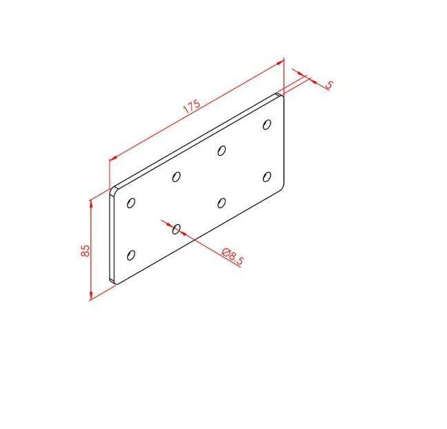 Düz Ek Bağlantı Sacı 45X90 K10 Çinko - 2