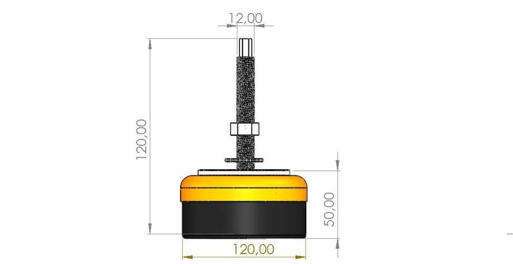 120 Lik M12x1.25 Tezgah Tamponu Federli Statik Boyalı - 2