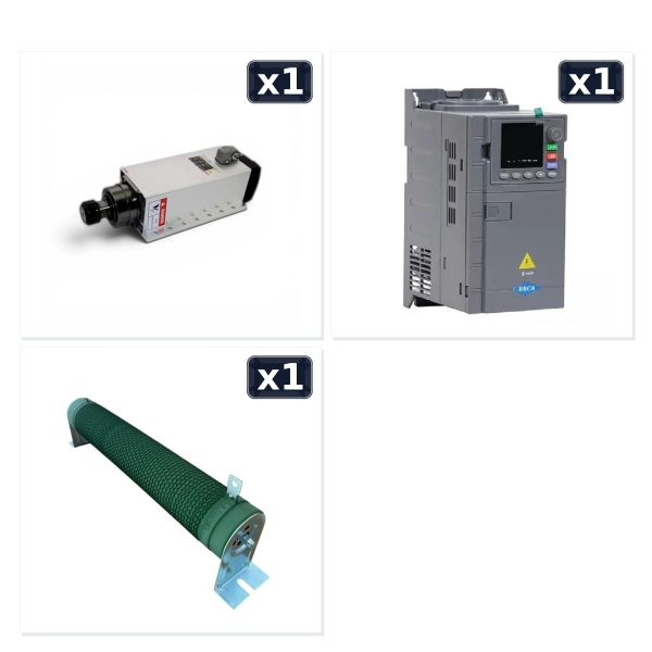 7.5 kW 18000 RPM ER32 Spindle + 7.5 kW 380V İnverter + Frenleme Direnci Seti