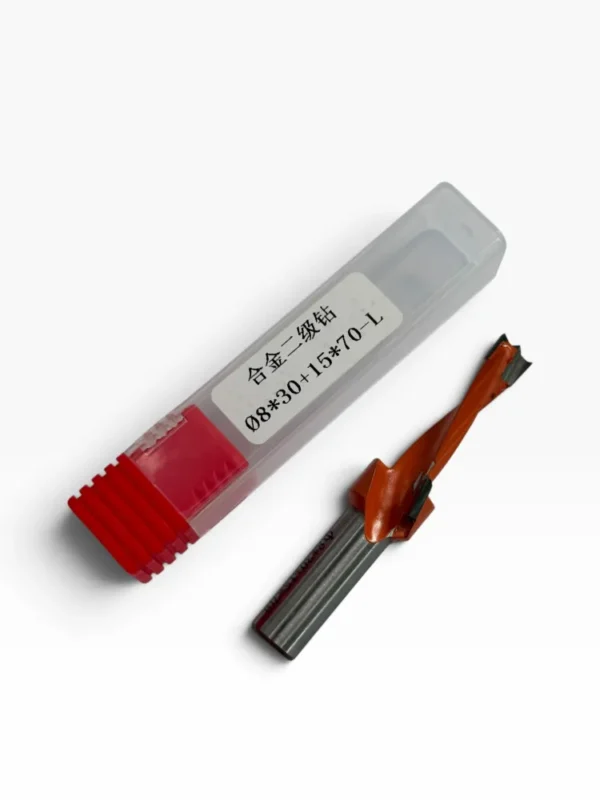 Ø8 x 30 + 15 x 70 mm Karbür İki Kademeli Minifix Matkap Ucu Çoklu Delik Makinesi Sol (L) Yönlü 10 mm Sap