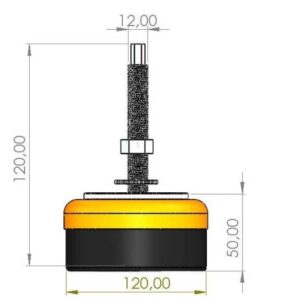 120 Lik M12x1.25 Tezgah Tamponu Federli Statik Boyalı